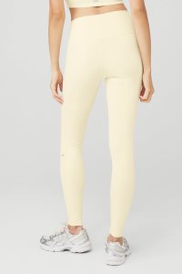Legíny Alo Yoga High-Pasem Airbrush Světle Žluté | FHJZSKP-23