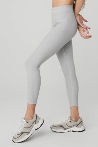 Legíny Alo Yoga Žebrovaný High-Pasem 7/8 Blissful Šedé | YXCJQZO-01