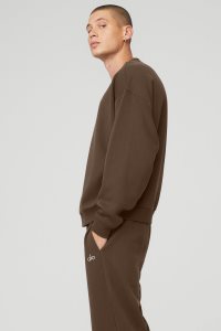 Mikiny S Kapucí Alo Yoga Accolade Crew Neck Káva | JCHRDVQ-57