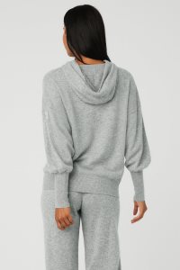 Mikiny S Kapucí Alo Yoga Cashmere Jet Set Šedé | HQLRFKX-42