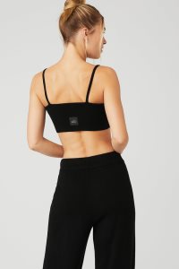 Podprsenky Alo Yoga Cashmere Jet Set Černé | XDCKPTH-65