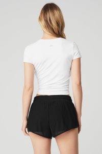 Short Sleeve Alo Yoga Alosoft Finesse Tee Bílé | PRQSOMG-64