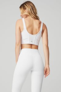 Tílko Alo Yoga Airbrush Mesh Corset Bílé | HRBGTWL-98