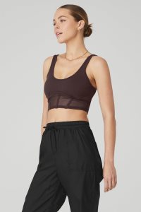 Tílko Alo Yoga Airbrush Mesh Corset Černé Káva | UDJMBNH-48