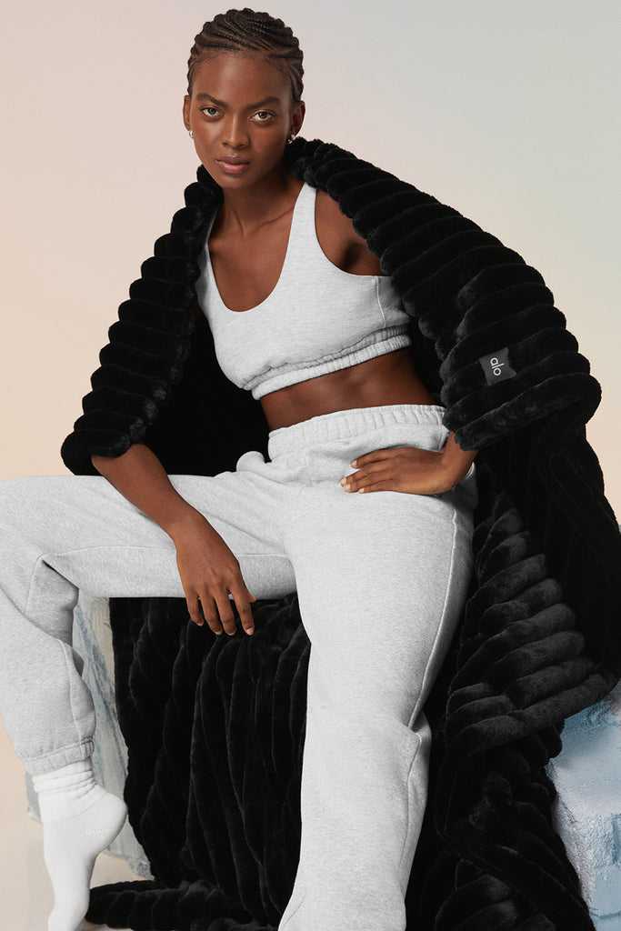 Blanket Alo Yoga Faux Fur Černé | KXMFSRL-05
