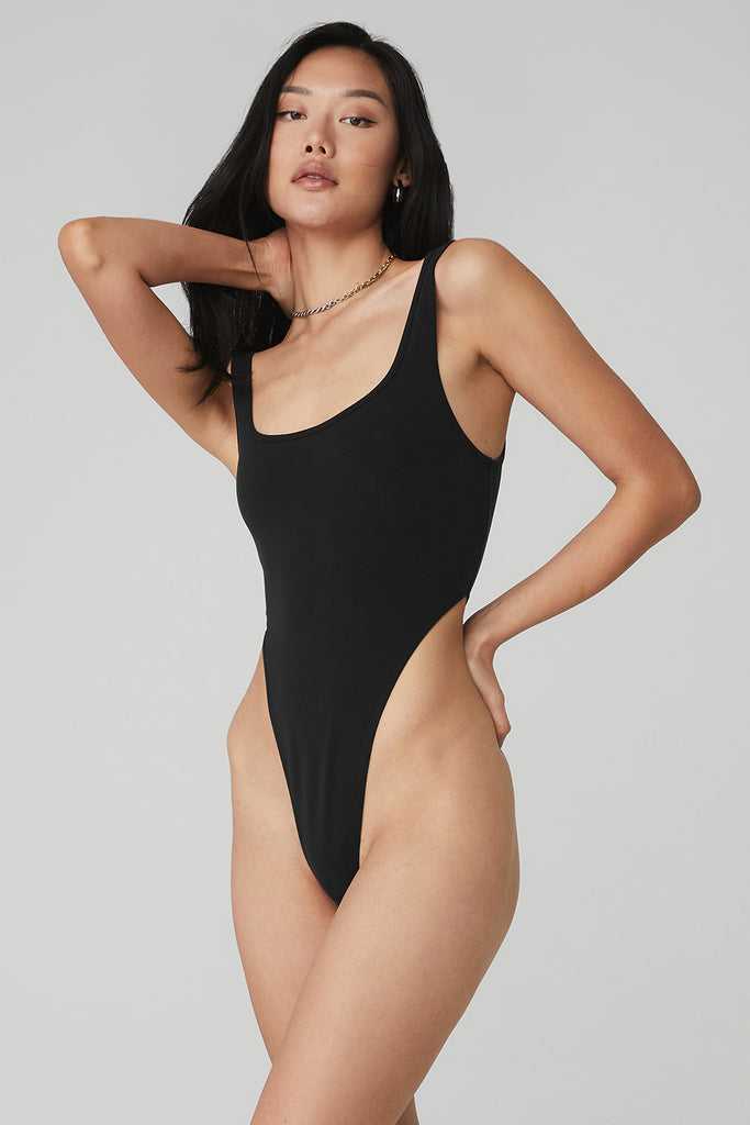 Body Alo Yoga Airbrush Hot Shot Černé | RTUNEFG-61