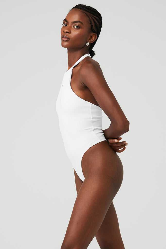 Body Alo Yoga Goddess Rib Prime Time Halter Bílé | QKOGAIJ-12