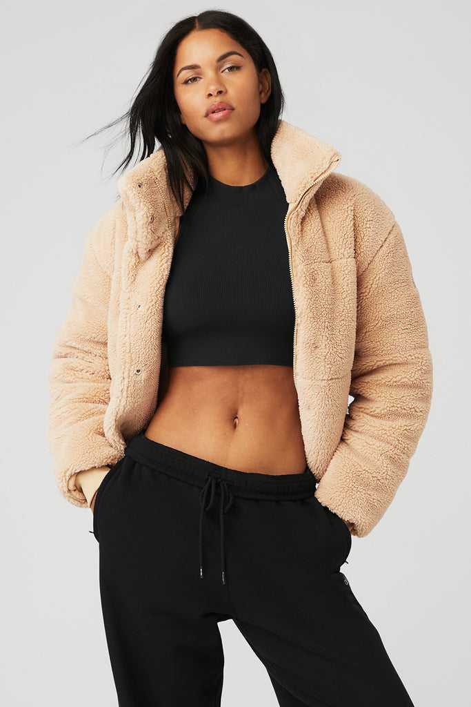 Bunda Puffer Alo Yoga Snow Angel Puffer Hnědé | SLMDYUX-08