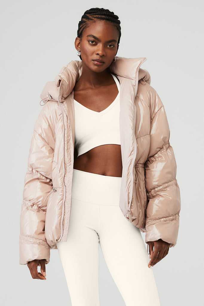 Bunda Puffer Alo Yoga Stunner Puffer Růžové | UAGKHND-21