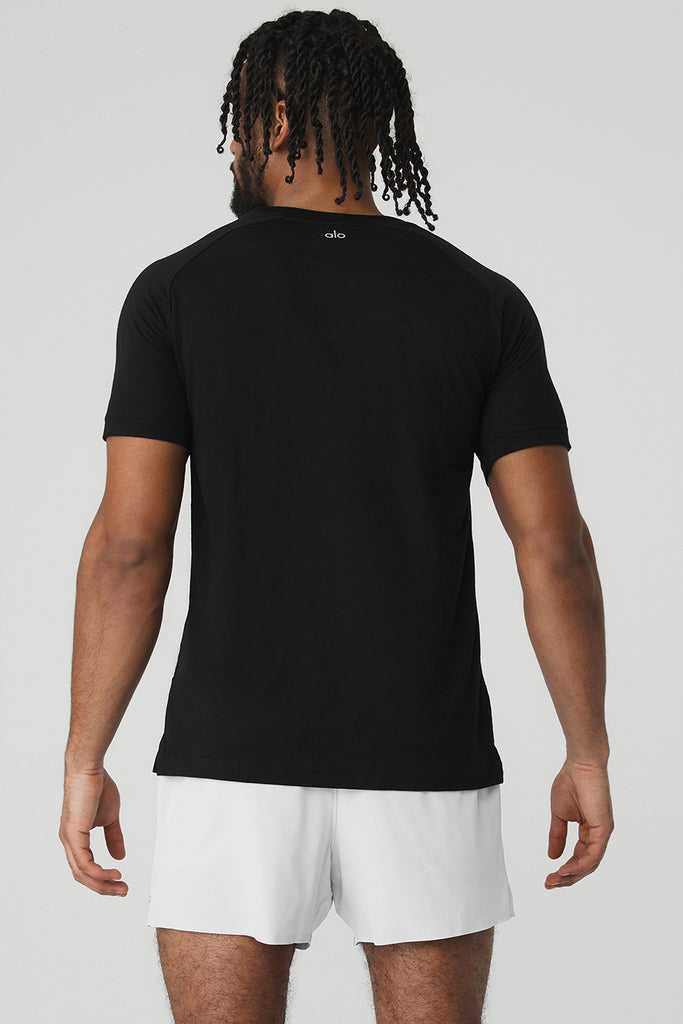 Běžecké Tričko Alo Yoga Triumph Crew Neck Tee (2 Pack) Černé | CQJNEDS-25
