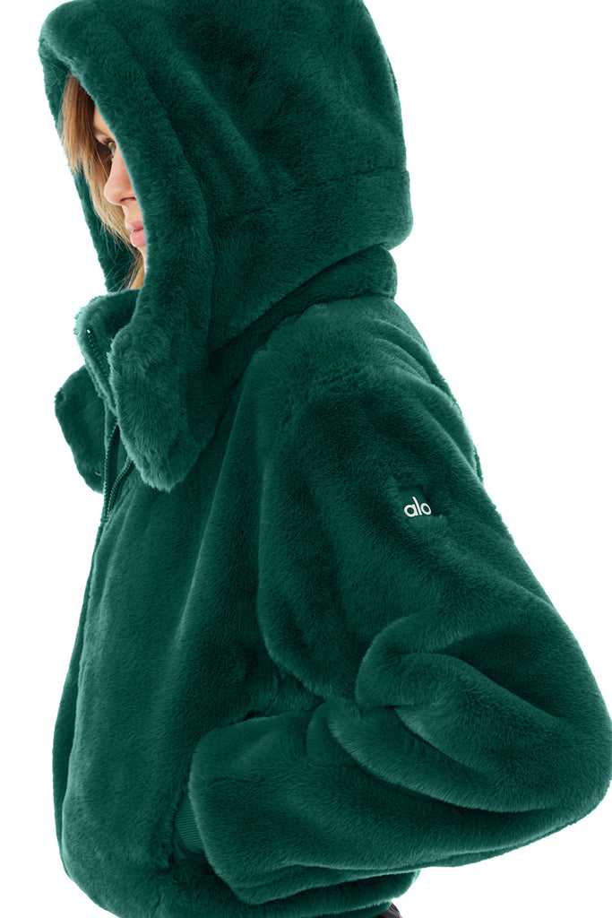 Fleece Bundy Alo Yoga Faux Fur Foxy Tmavě Tyrkysové | DLSZEPI-07