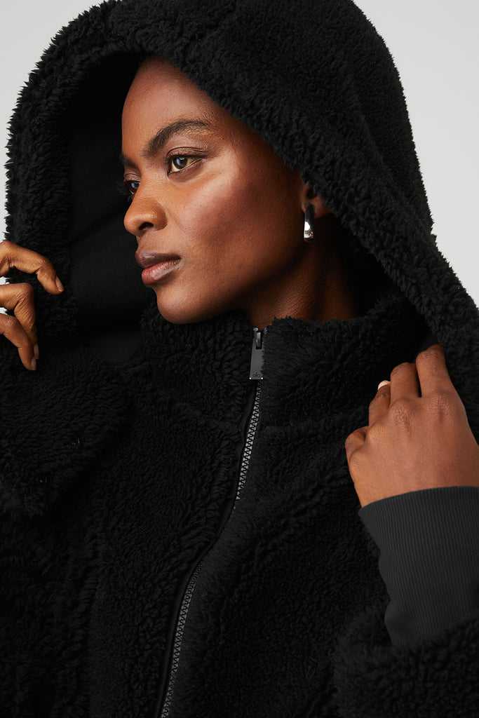 Fleece Bundy Alo Yoga Foxy Černé | QZEXSPR-18