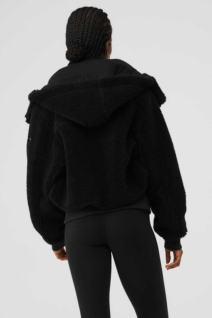 Fleece Bundy Alo Yoga Foxy Černé | QZEXSPR-18