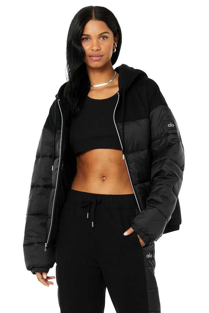 Fleece Bundy Alo Yoga Mash Up Černé | SGRAOJW-36
