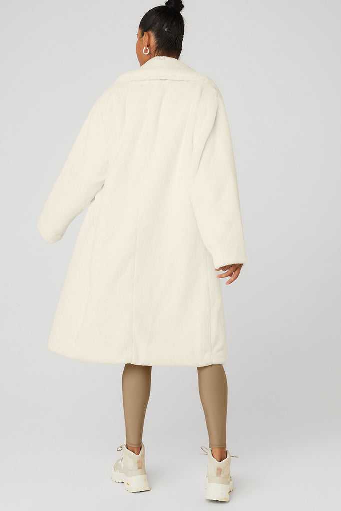 Fleece Bundy Alo Yoga Oversized Faux Fur Trench Bílé | TQWHAIF-04