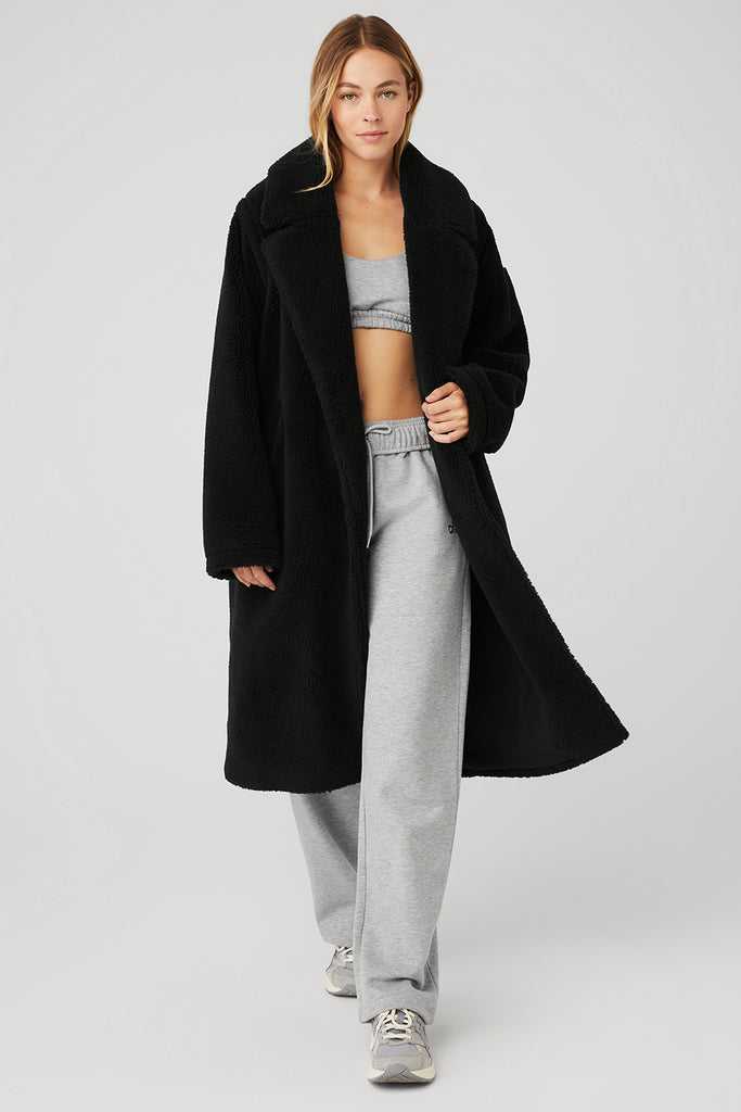 Fleece Bundy Alo Yoga Oversized Trench Černé | SQNAOGF-04