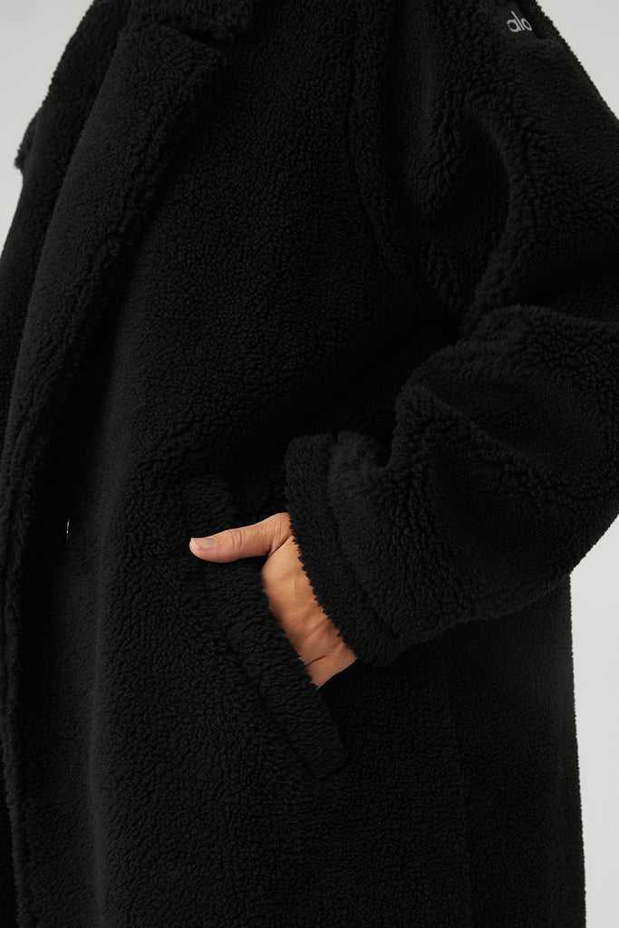 Fleece Bundy Alo Yoga Oversized Trench Černé | SQNAOGF-04