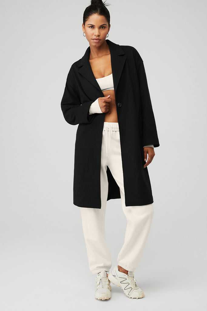 Kabáty Pro Volný Čas Alo Yoga VIP Blazer Trench Černé | UFJIVSB-98