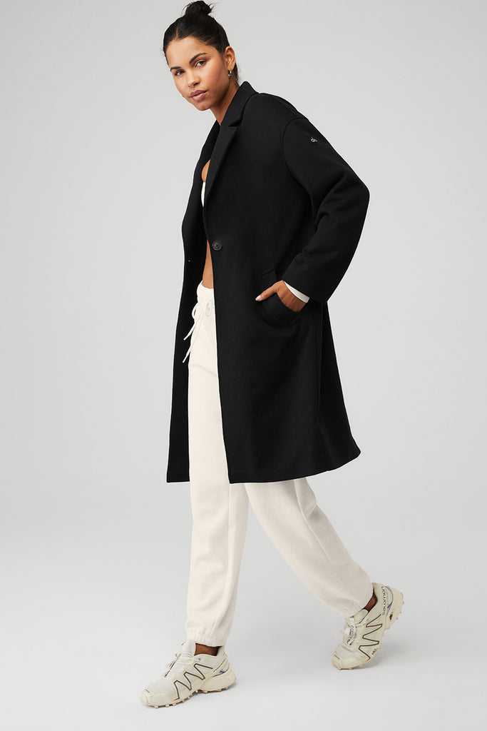 Kabáty Pro Volný Čas Alo Yoga VIP Blazer Trench Černé | UFJIVSB-98