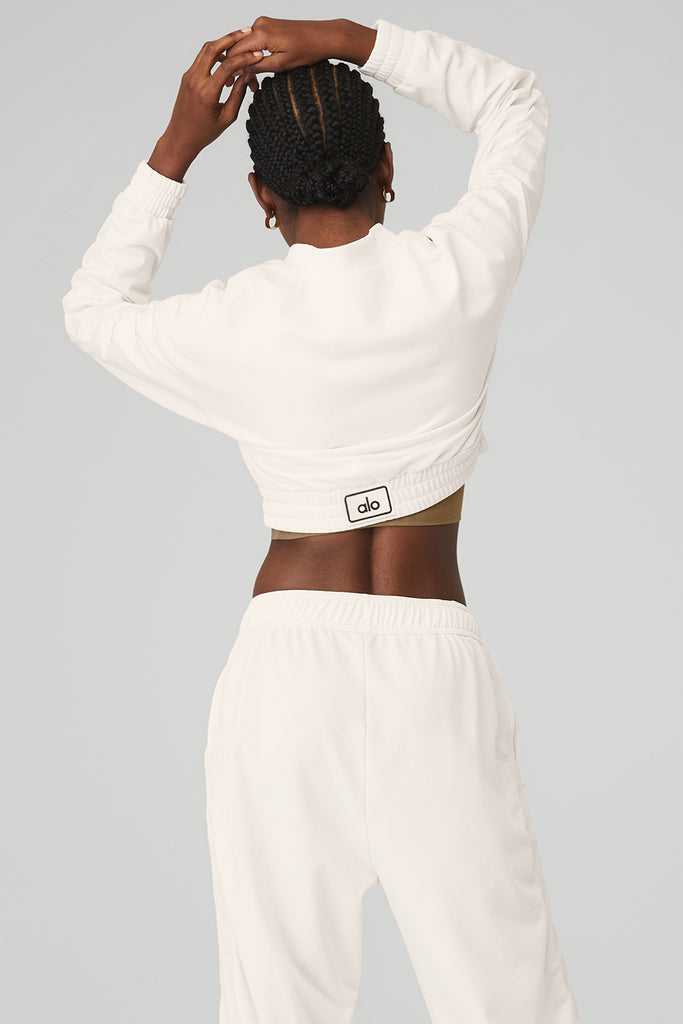 Kardigan Alo Yoga Cropped Prizewinner Bílé | VIRQYMT-01