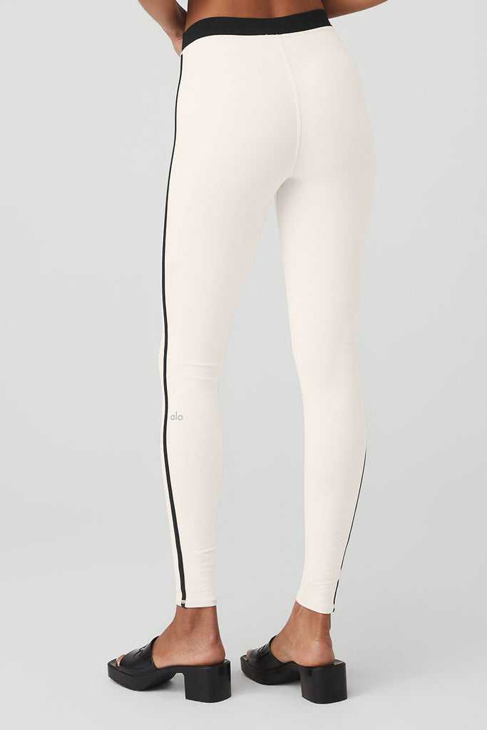 Legíny Alo Yoga Airbrush High-Pasem Streamlined Bílé Černé | QPWDZGT-92