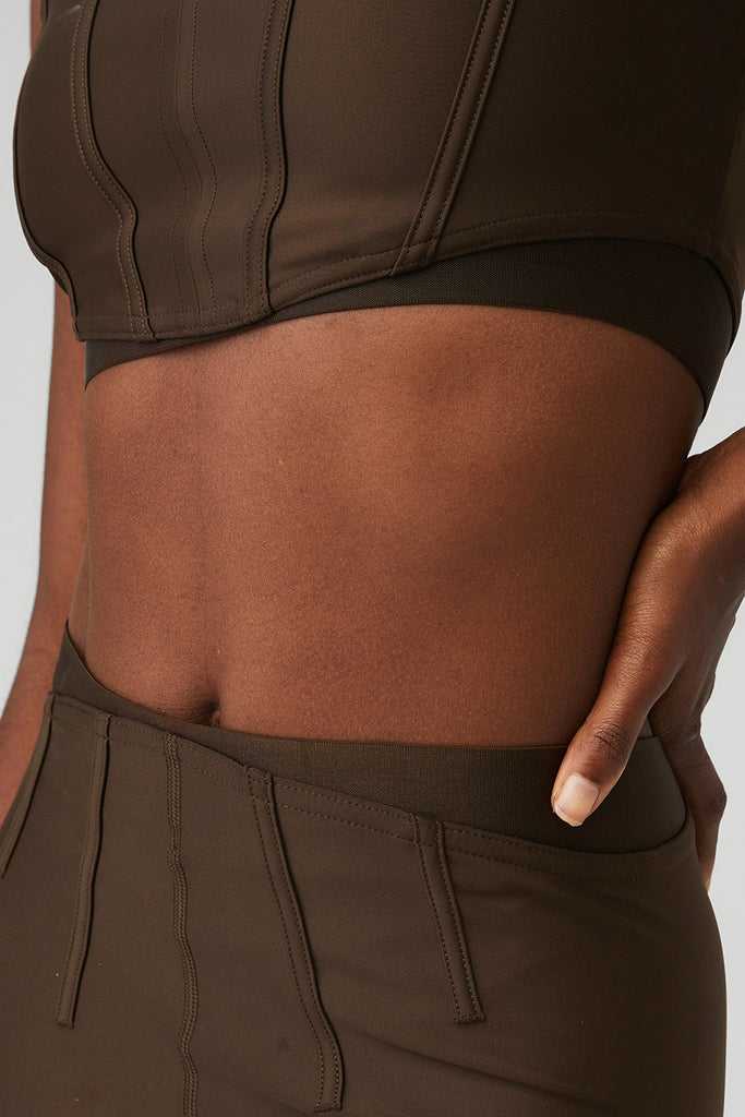 Legíny Alo Yoga Airlift High-Pasem 7/8 Corset Káva | MXELHBV-27