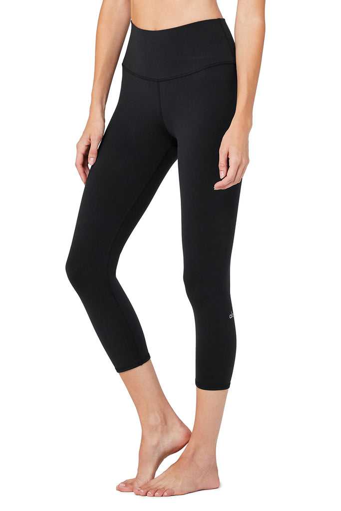 Legíny Alo Yoga Alo Jóga High-Pasem Airbrush Capri Černé | STALIEG-05
