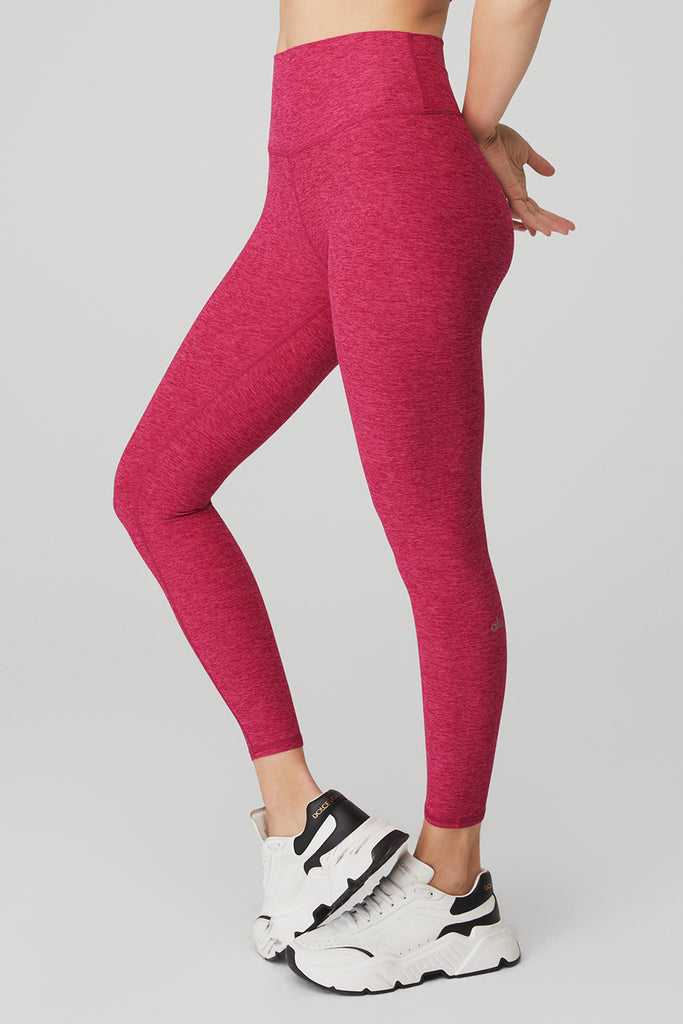 Legíny Alo Yoga Alosoft High-Pasem 7/8 Highlight Červené | OWRKXUP-31