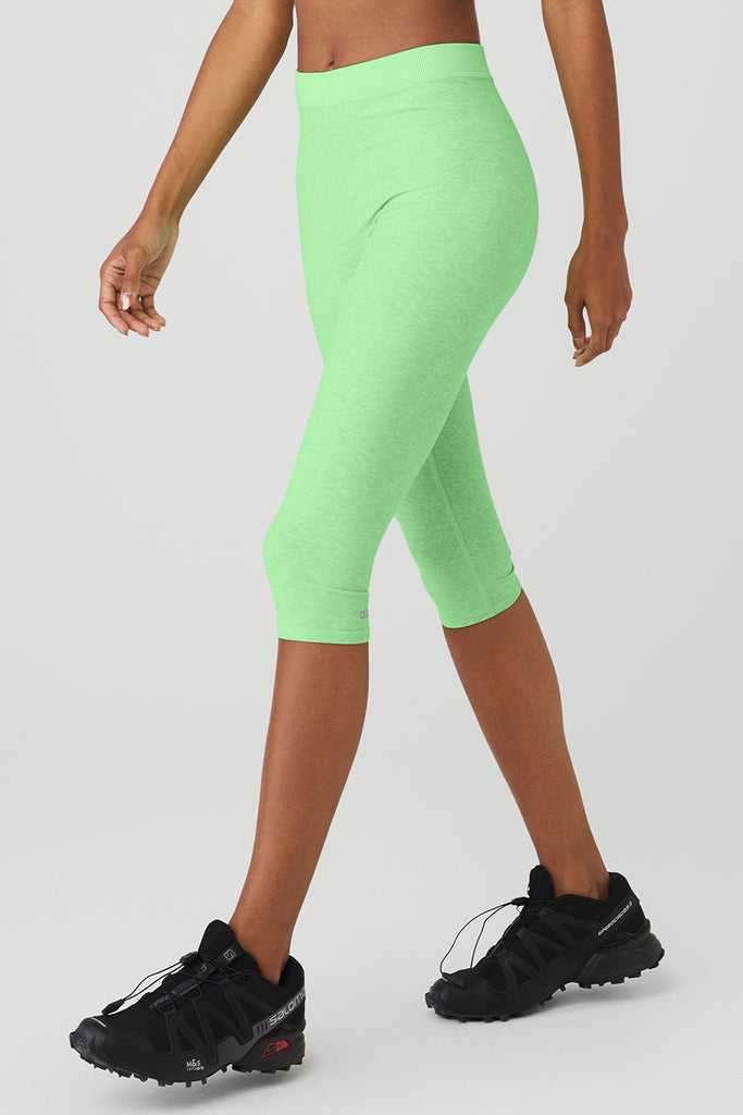Legíny Alo Yoga Alosoft High-Pasem Iconic 90'S Capri Mátově Zelená Zelene | JHLKEOQ-45