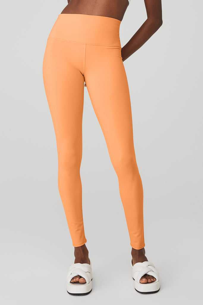 Legíny Alo Yoga High-Pasem Airbrush Oranžové | EQYJVDA-41