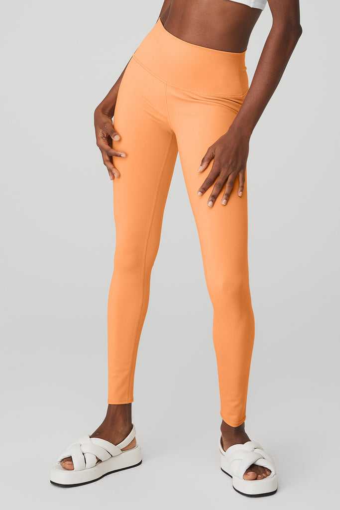 Legíny Alo Yoga High-Pasem Airbrush Oranžové | EQYJVDA-41