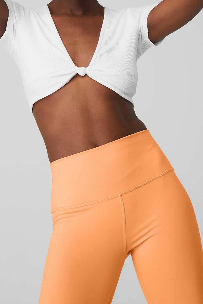 Legíny Alo Yoga High-Pasem Airbrush Oranžové | EQYJVDA-41