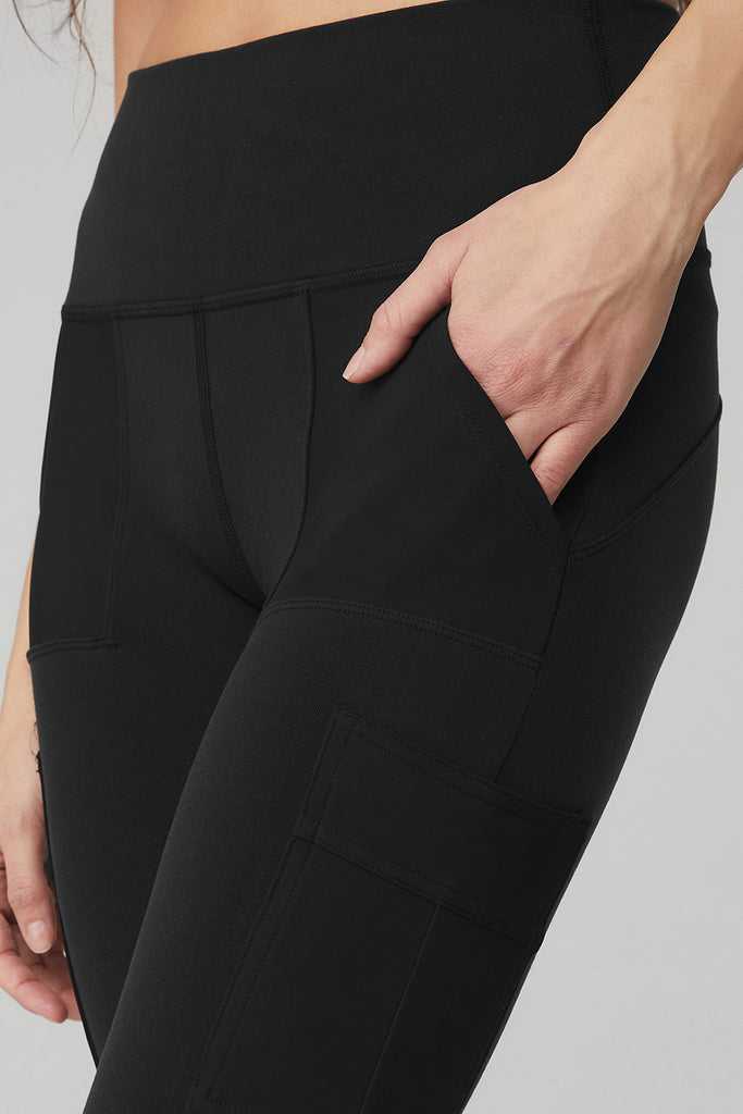 Legíny Alo Yoga High-Pasem Cargo Černé | AGUPQLH-02