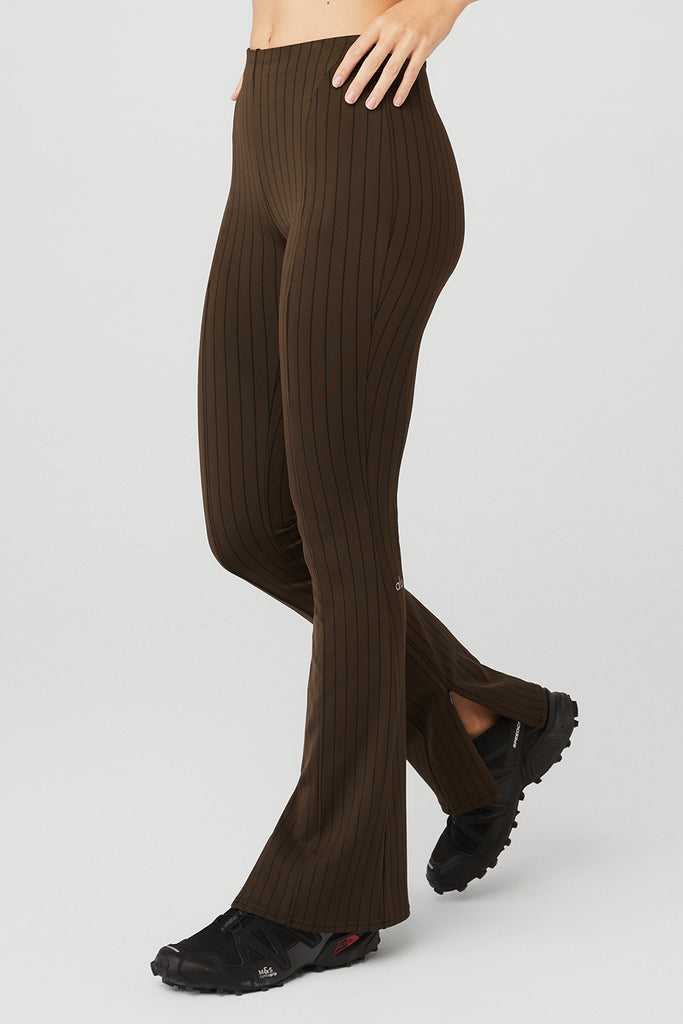 Legíny Alo Yoga High-Pasem Pinstripe Zip It Flare Černé | OAPHXUI-61