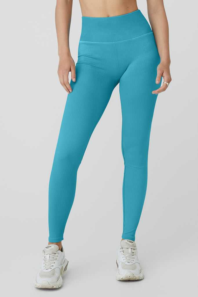 Legíny Alo Yoga Seamless High-Pasem Žebrovaný Blankyt | NFPKJIY-54