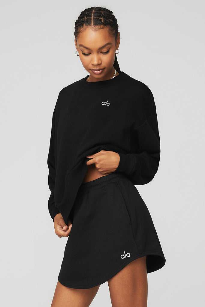 Long Sleeve Alo Yoga Accolade Crew Neck Černé | BQHTVJZ-62