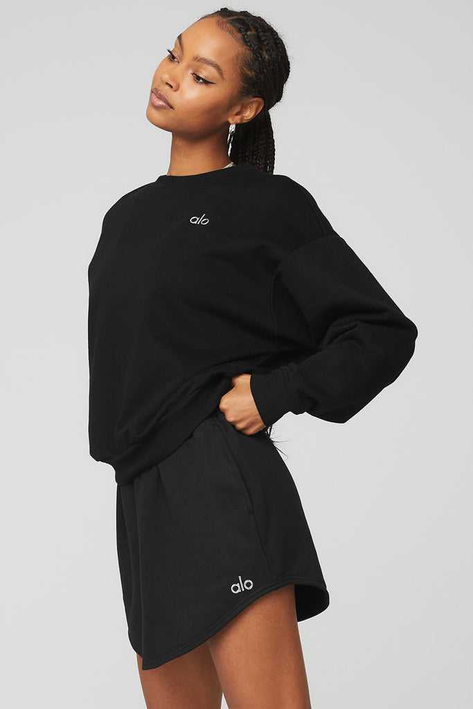 Long Sleeve Alo Yoga Accolade Crew Neck Černé | BQHTVJZ-62