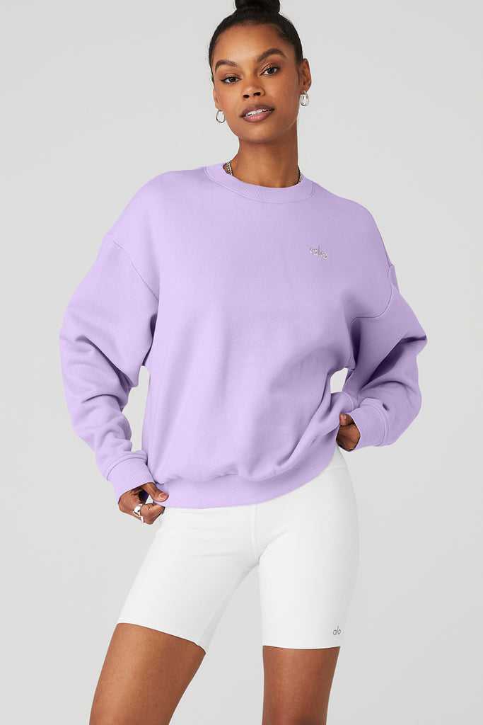 Long Sleeve Alo Yoga Accolade Crew Neck Fialové | LVNXMHG-39