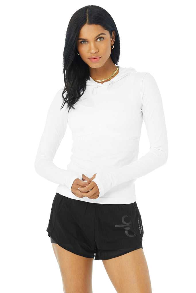 Long Sleeve Alo Yoga Alosoft Runner Bílé | NAXVKHP-25