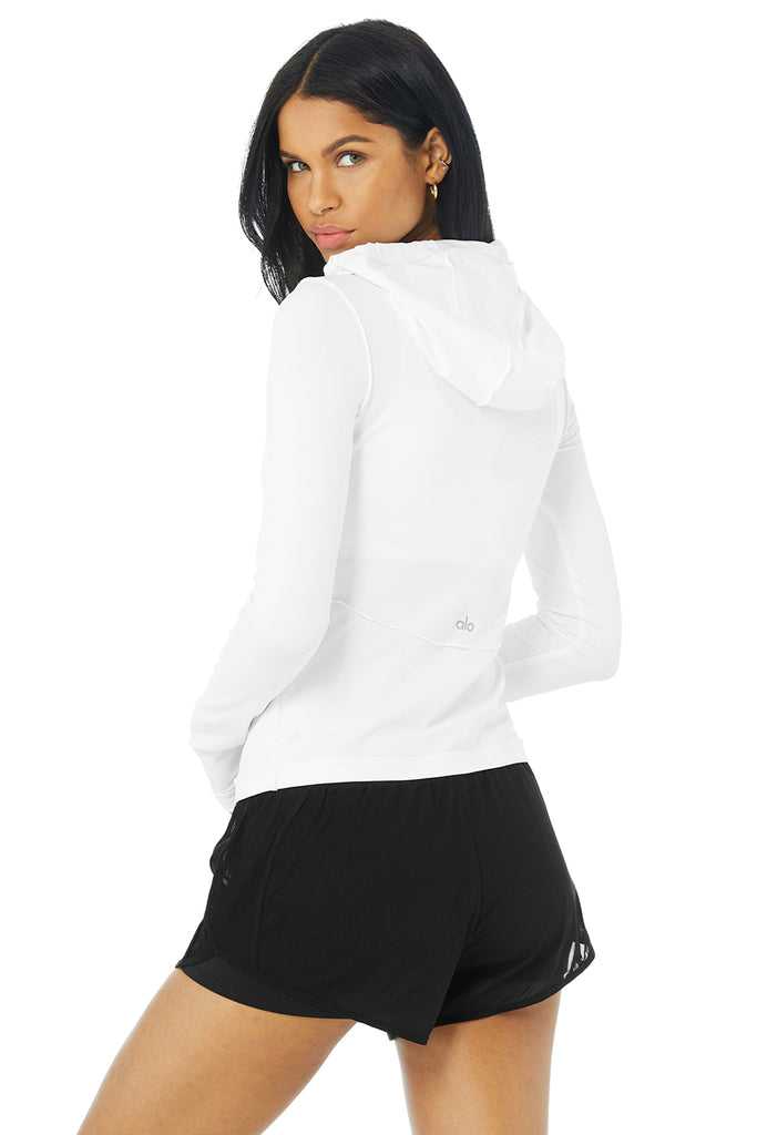 Long Sleeve Alo Yoga Alosoft Runner Bílé | NAXVKHP-25