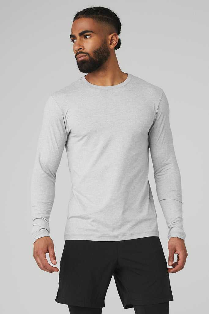 Long Sleeve Alo Yoga Conquer Reform Crewneck Šedé | MGRFBCP-70
