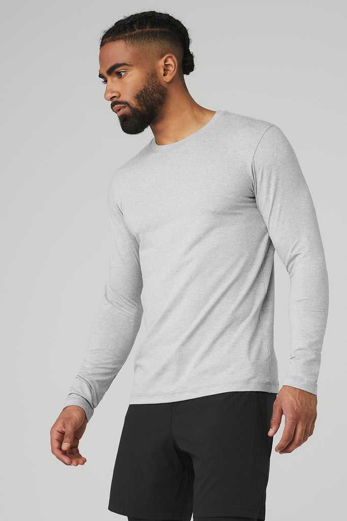Long Sleeve Alo Yoga Conquer Reform Crewneck Šedé | MGRFBCP-70