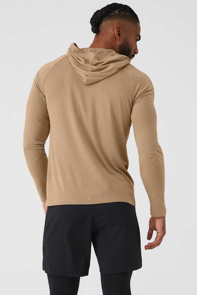 Long Sleeve Alo Yoga Core Runner Hnědožlutý | VJFWKRS-59