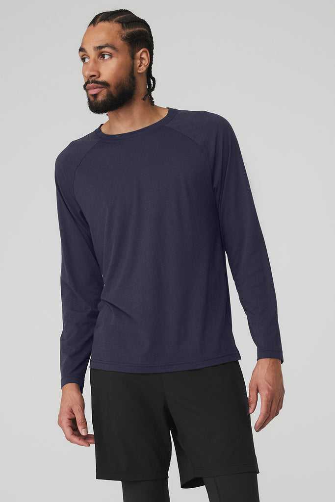 Long Sleeve Alo Yoga Triumph Tee Tmavě Blankyt | WNKXMTC-97