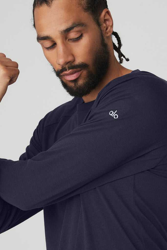 Long Sleeve Alo Yoga Triumph Tee Tmavě Blankyt | WNKXMTC-97