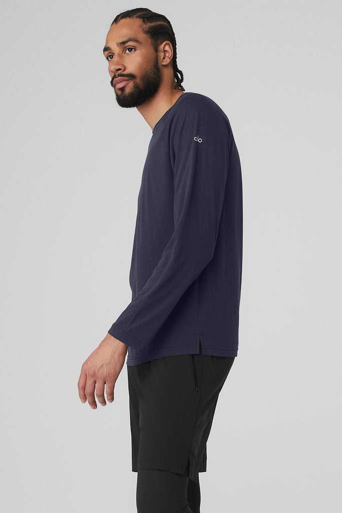 Long Sleeve Alo Yoga Triumph Tee Tmavě Blankyt | WNKXMTC-97