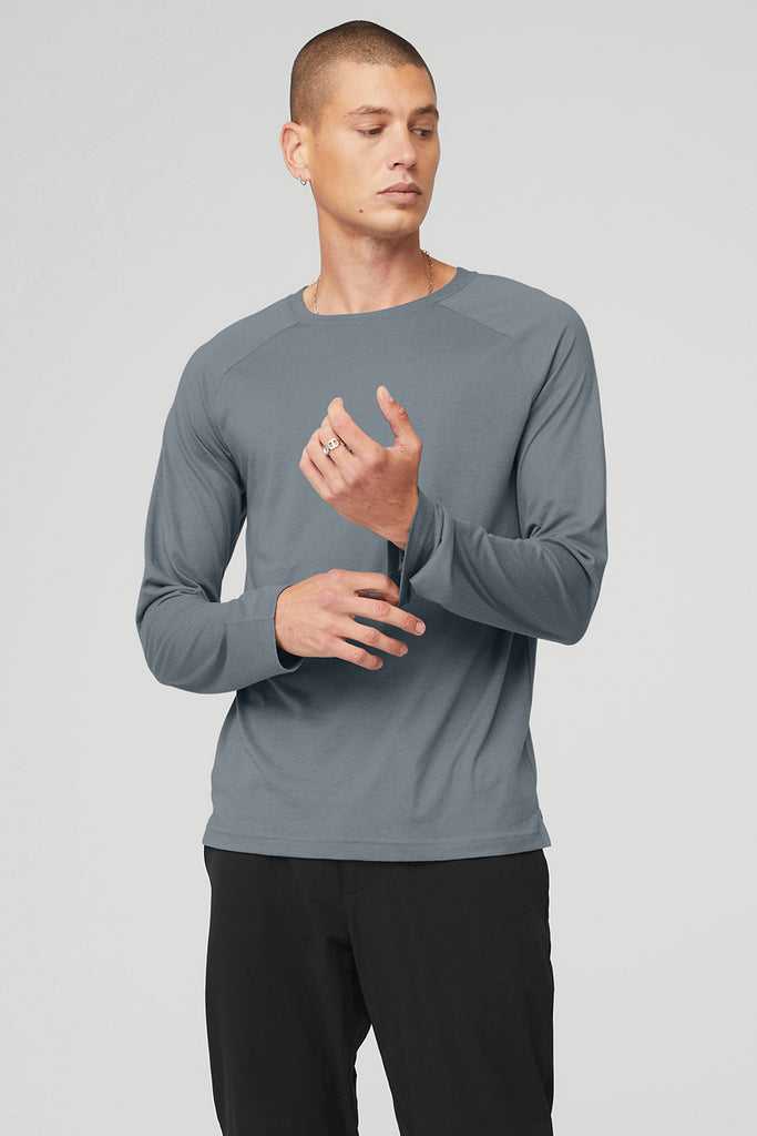 Long Sleeve Alo Yoga Triumph Tee Šedé Blankyt | JSVLETW-38