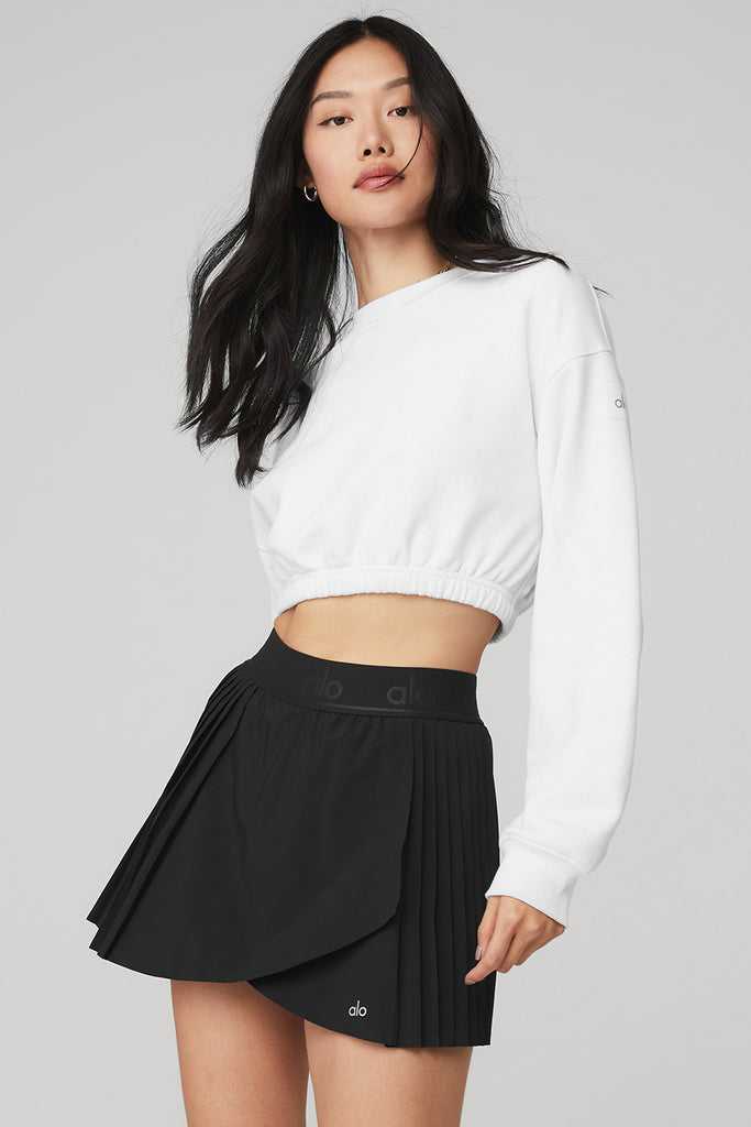 Mikiny Alo Yoga Devotion Crew Neck Bílé | RZEDHLF-92