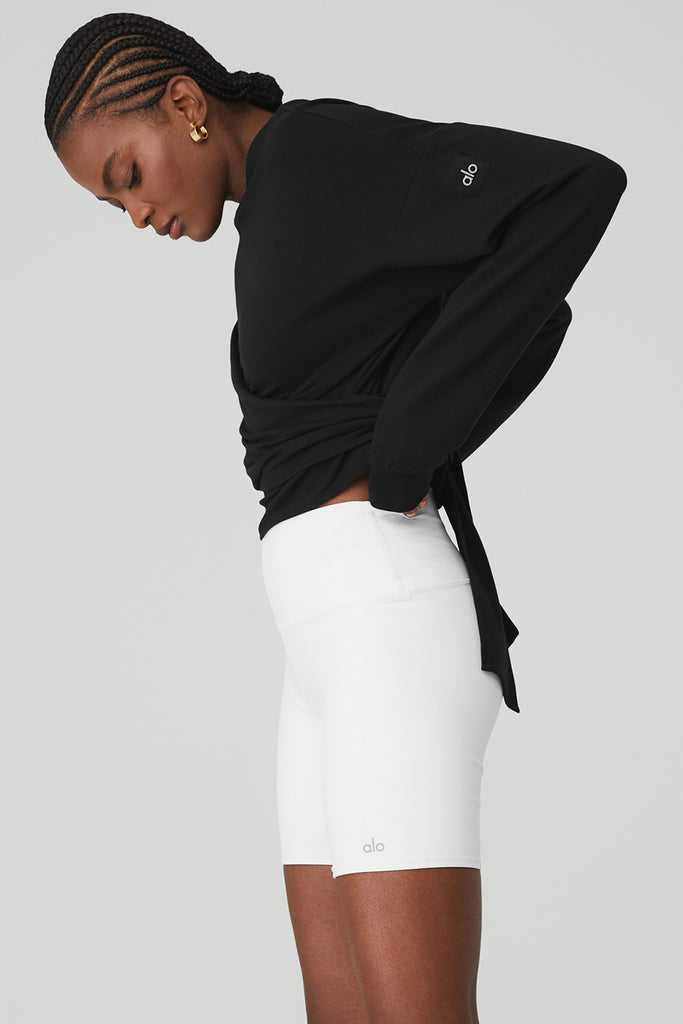 Mikiny Alo Yoga Dreamy Wrap Černé | JRNYGQB-71