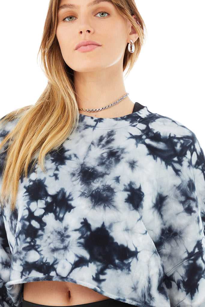 Mikiny Alo Yoga Tie-Dye Extreme Crop Crew Neck Tmavě Blankyt Šedé | XBFRMNC-63